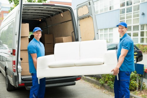 Van loading safely with protective handling measures