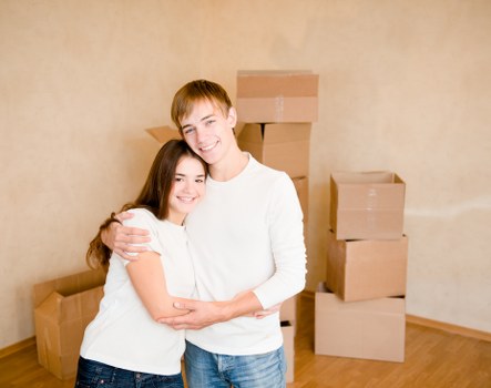 Organised moving boxes and packing materials for a property in Holland Park