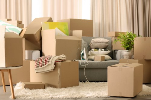 Careful furniture handling inside a Holland Park home move
