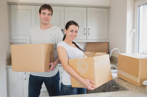 Preparing boxes and furniture for a Holland Park moving day